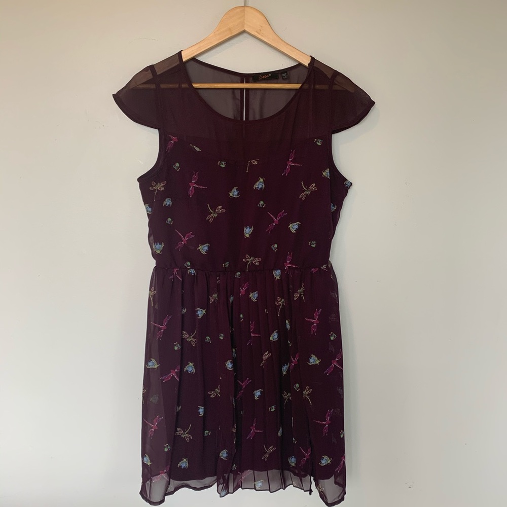DEX Burgendy Bug Dress